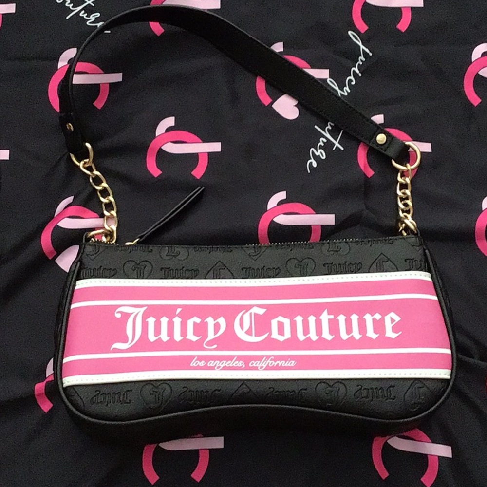 Juicy couture black and pink shoulder bag